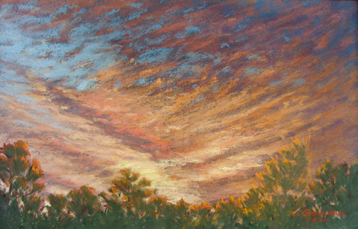 sunrise painting pastel art of sunrise